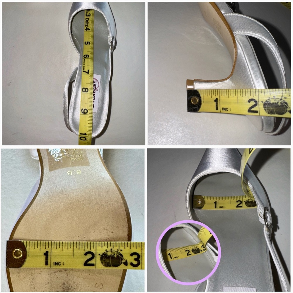 DYEABLES Divine White Satin Slingback Kitten Heels Leather Sole (6.5B) - Picture 13 of 15